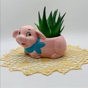 Vintage Pig Piggy Ceramic Planter